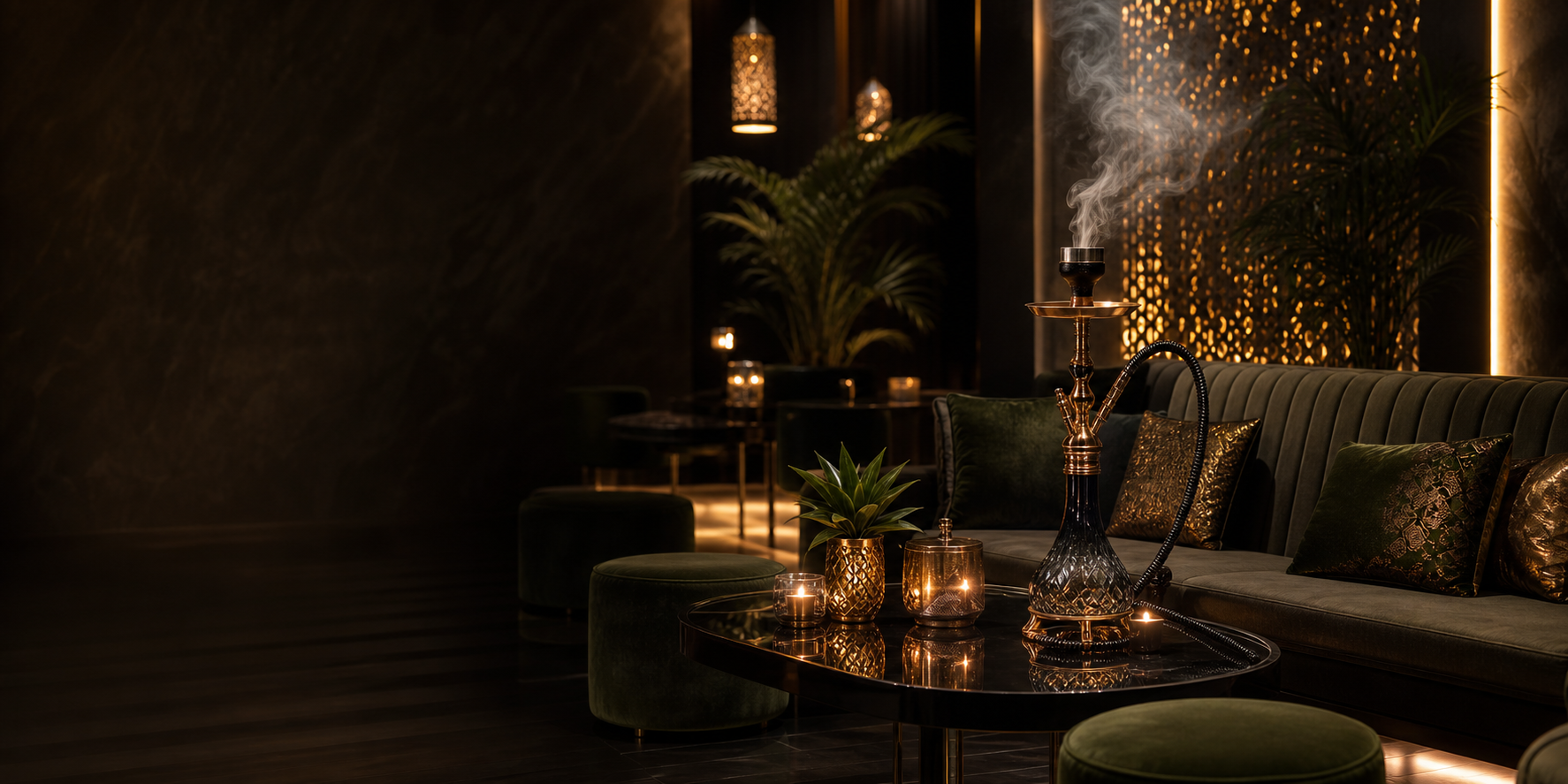 Premium hookah lounge ambience at Cafe G