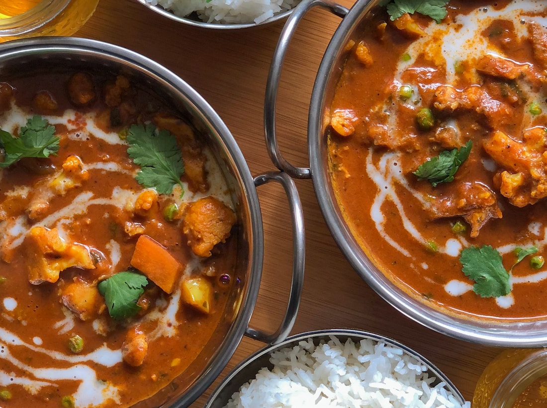 Pure veg curry and Indian plate